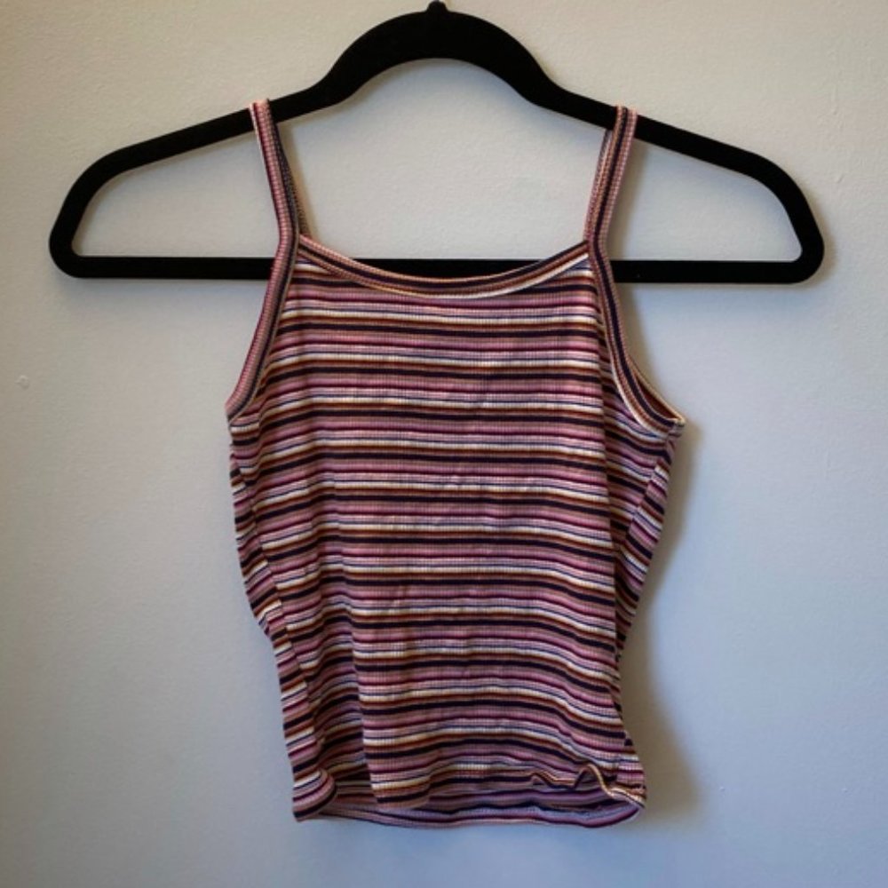 Multicolored striped tank top
